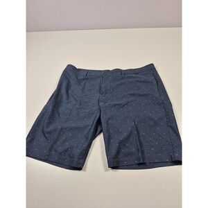 TravisMathew Shorts Mens 42 Blue Polka Dot Chino Golf Stretch 10" Inseam Casual